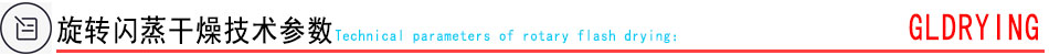 Technical parameters of rotary flash drying